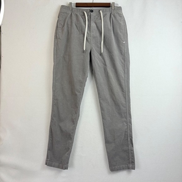 Vuori Corduroy Optimist Pants Shitake Gray Elastic Waist Casual Comfort Mens L - Picture 2 of 13